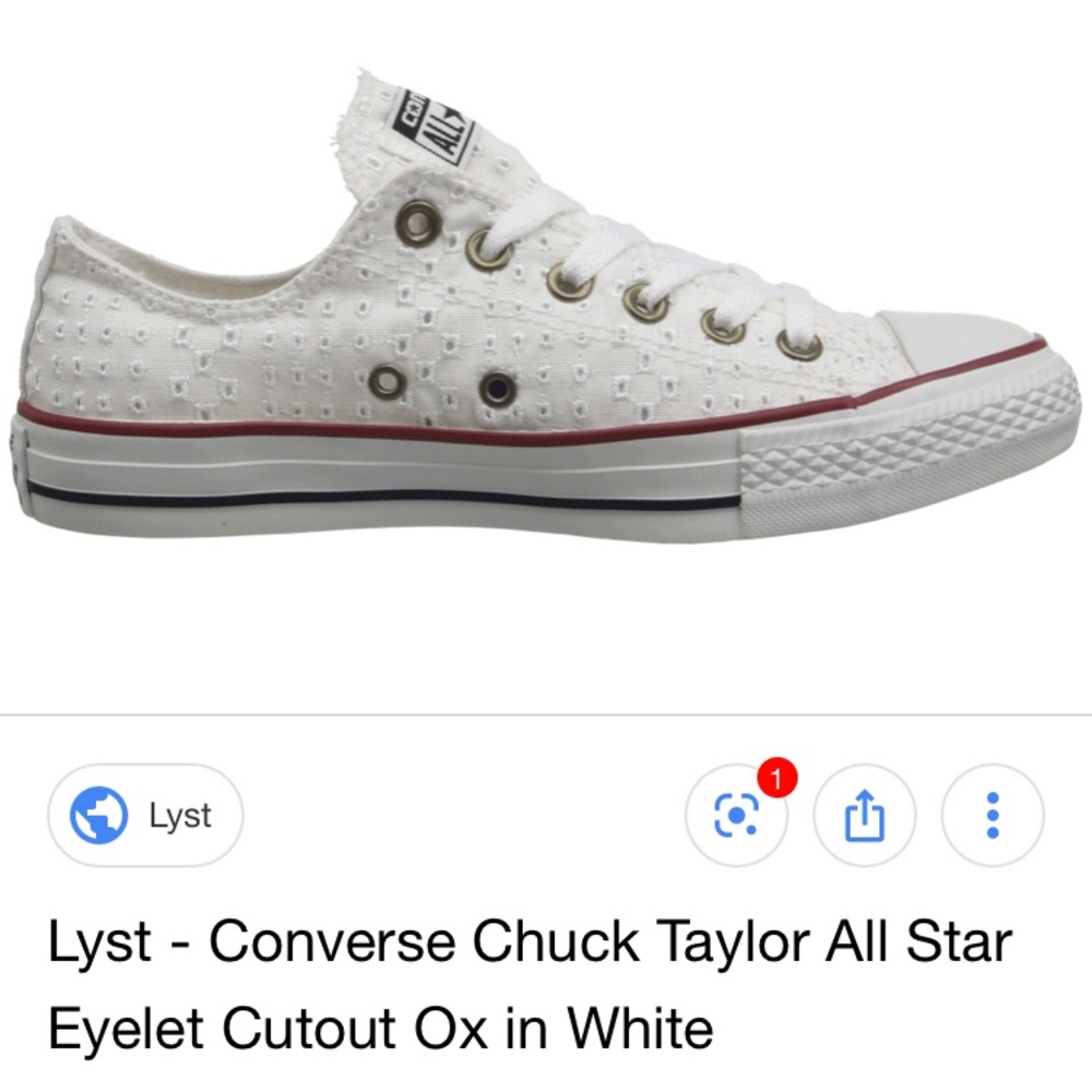 Converse eyelet white shoes